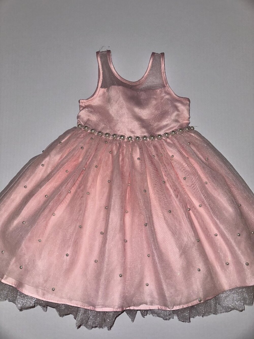 AMERICAN PRINCESS Ruffle Pageant Party Dress Size 4T soft pink beaded layers!